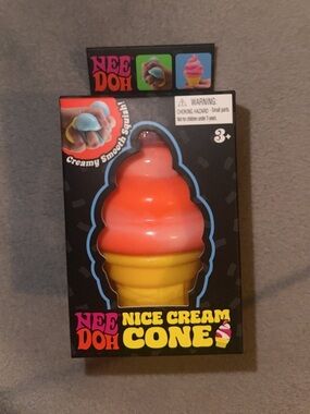 Nee Doh Nice Cream Cone Squishy Toy - Orange & Yellow